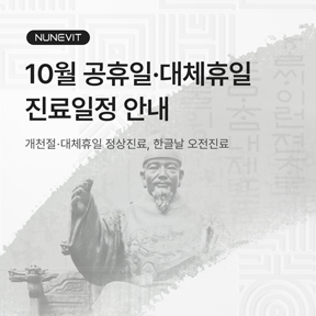 10월 개천절, 대체휴일, 한글날 진료일정